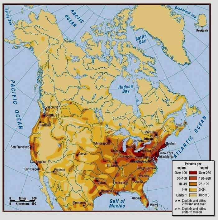 North America Colony Map in 1700