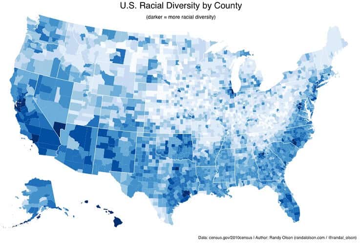 US Racial Diversity Map