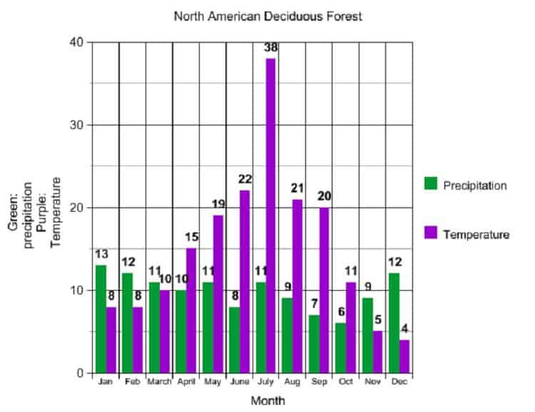Deciduous Forest Precipitation and Temperature