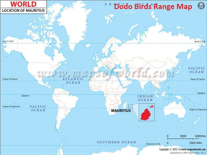 dodo bird range map