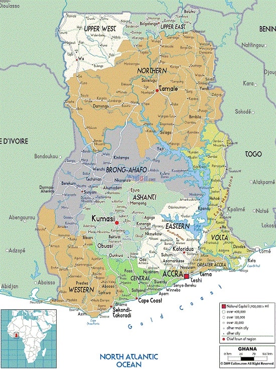 Political Map of Ghana