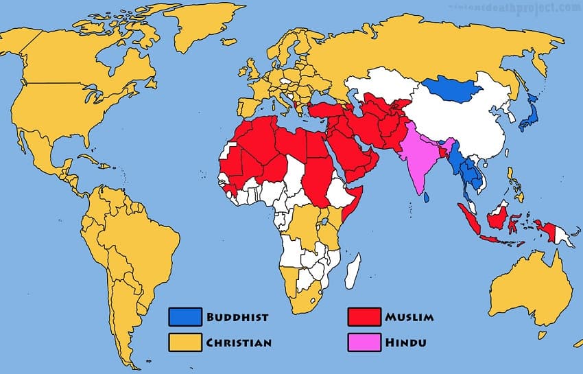 Religions by Country Map