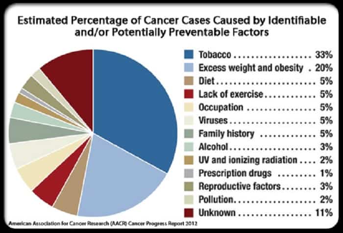O que os cânceres são causados ​​por uma dieta ruim?