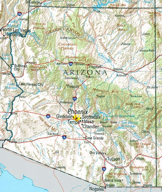 Arizona Geography Map 