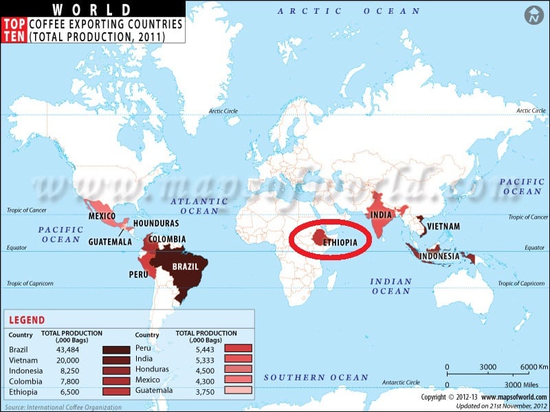 Top 10 de Café en los Países Exportadores