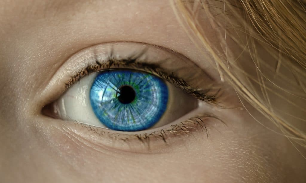 Weird phobias Close up blue eye iris pupil