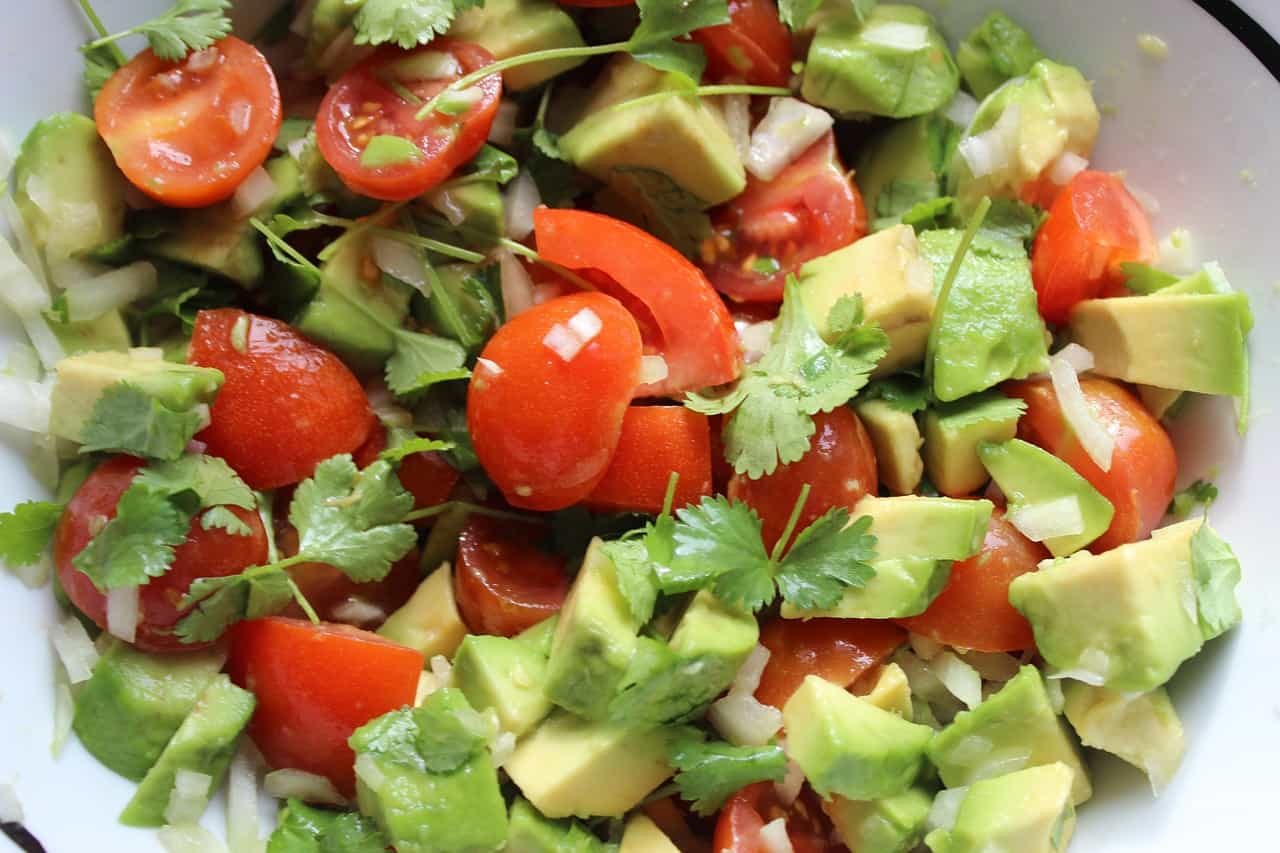 avocado on salad