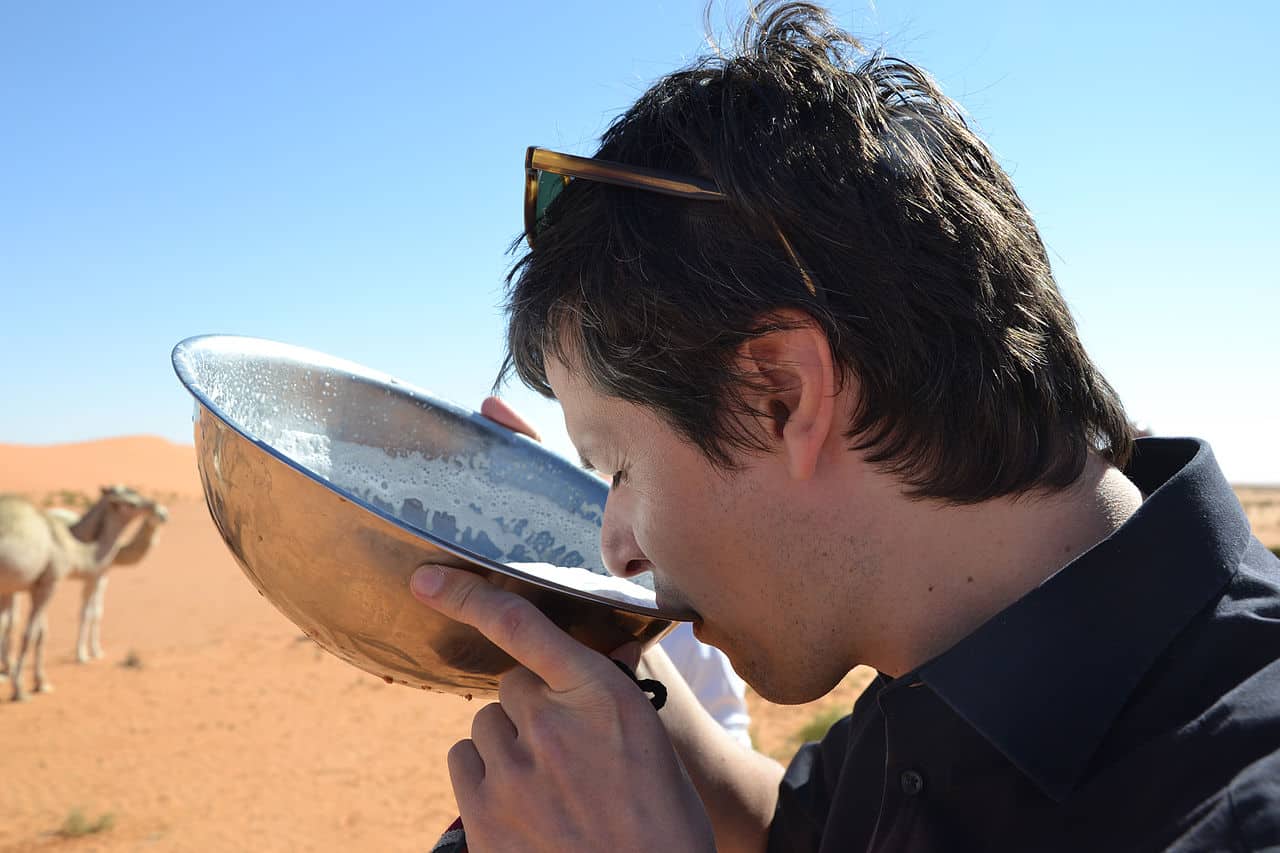 drinking camel milk