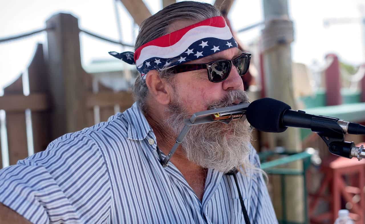 A man performing with a harmonica, music facts