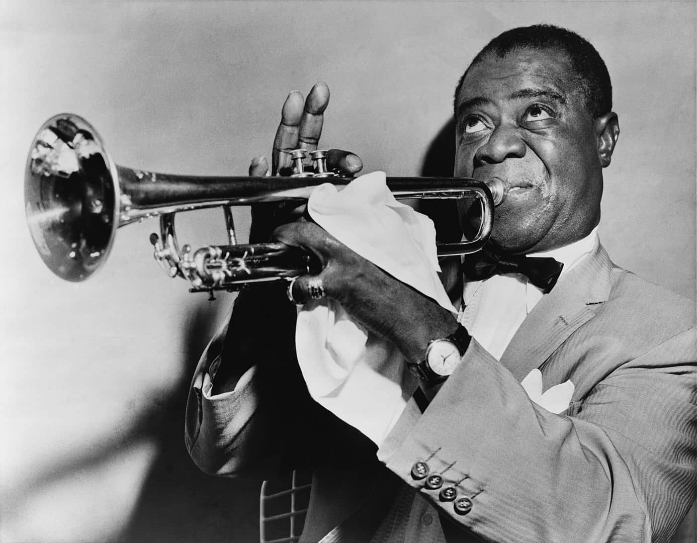Jazz artist Louis Armstrong in 1953, music facts