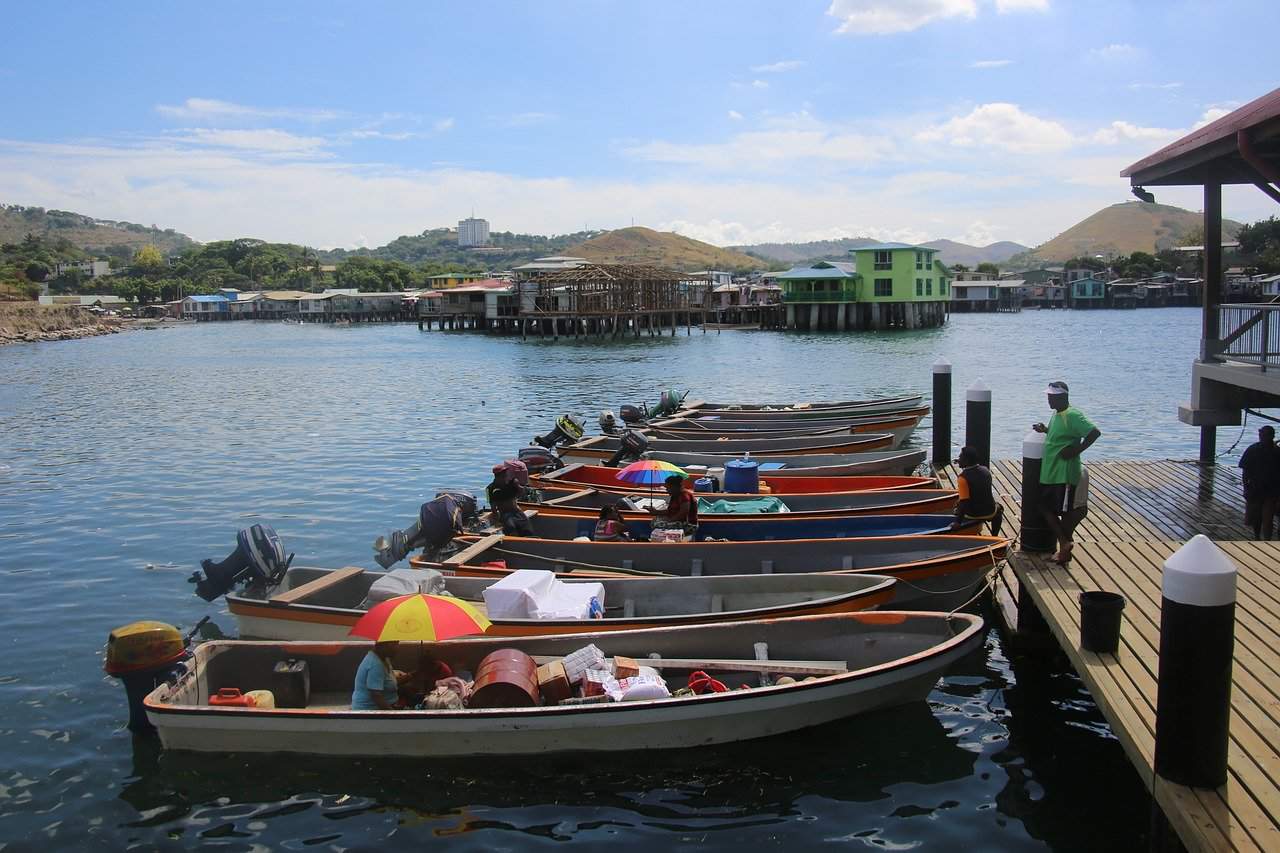 papua new guinea. boat