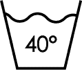 Machine wash heat level 40 deg symbol