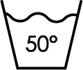 Machine Wash Heat Level: 50 deg symbol