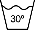 machine wash heat level 30 deg symbol
