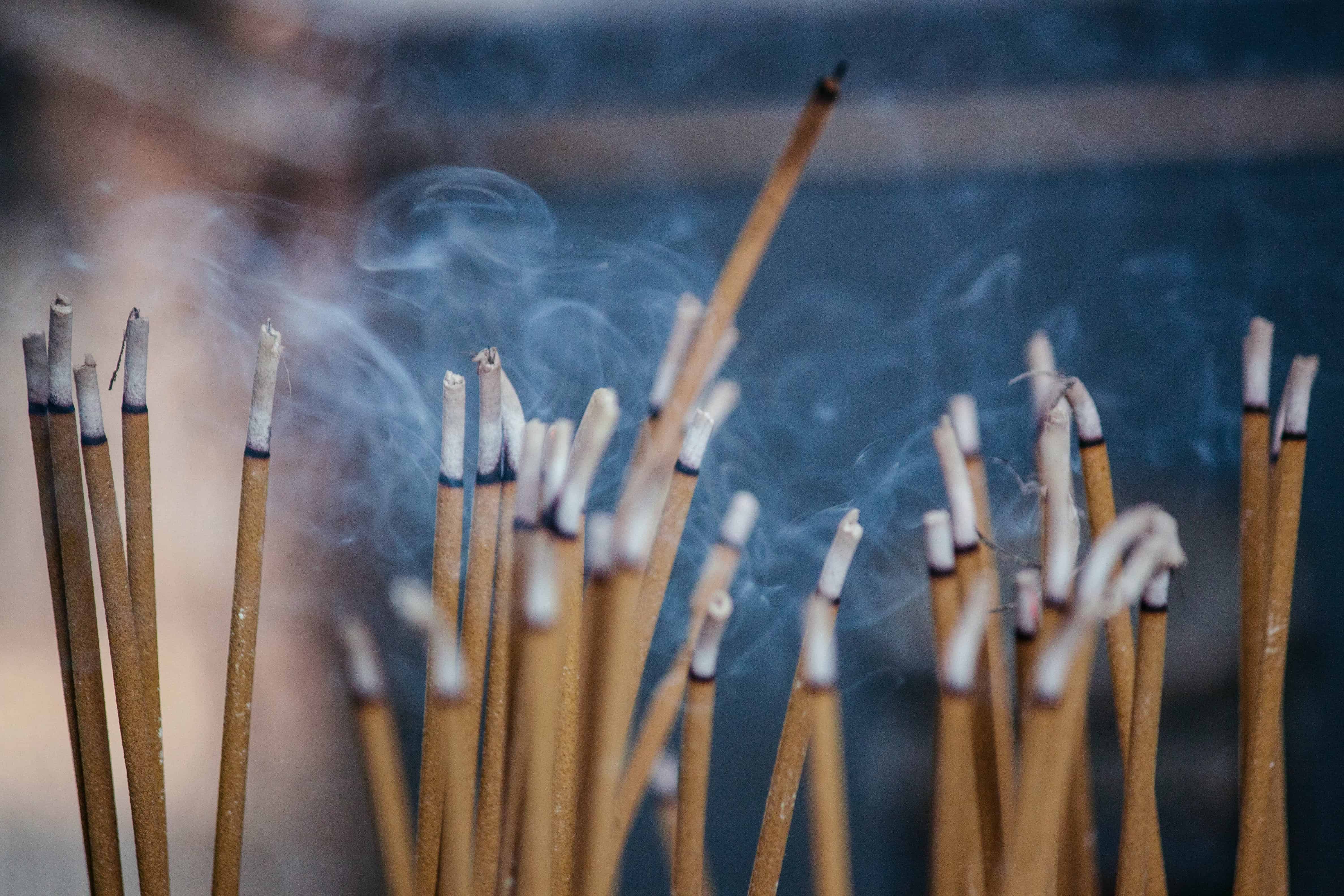 incense sticks, burning, smoke, Hungry Ghost Festival