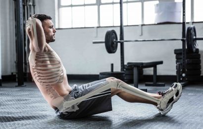 human bones in a man