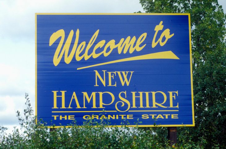 New Hampshire welcome sign, New Hampshire facts