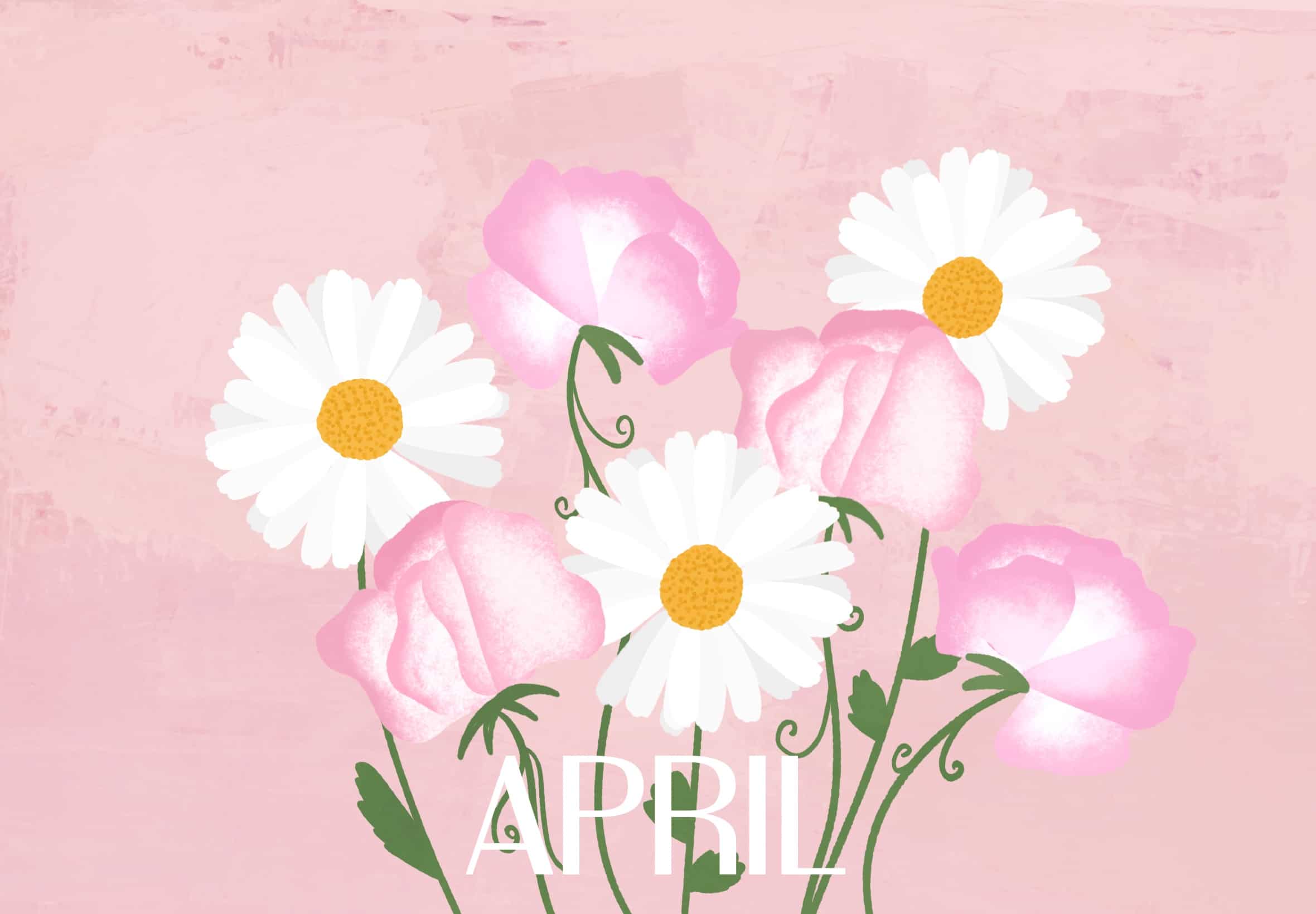 April Birth Month Flowers - Daisy and Sweet Pea