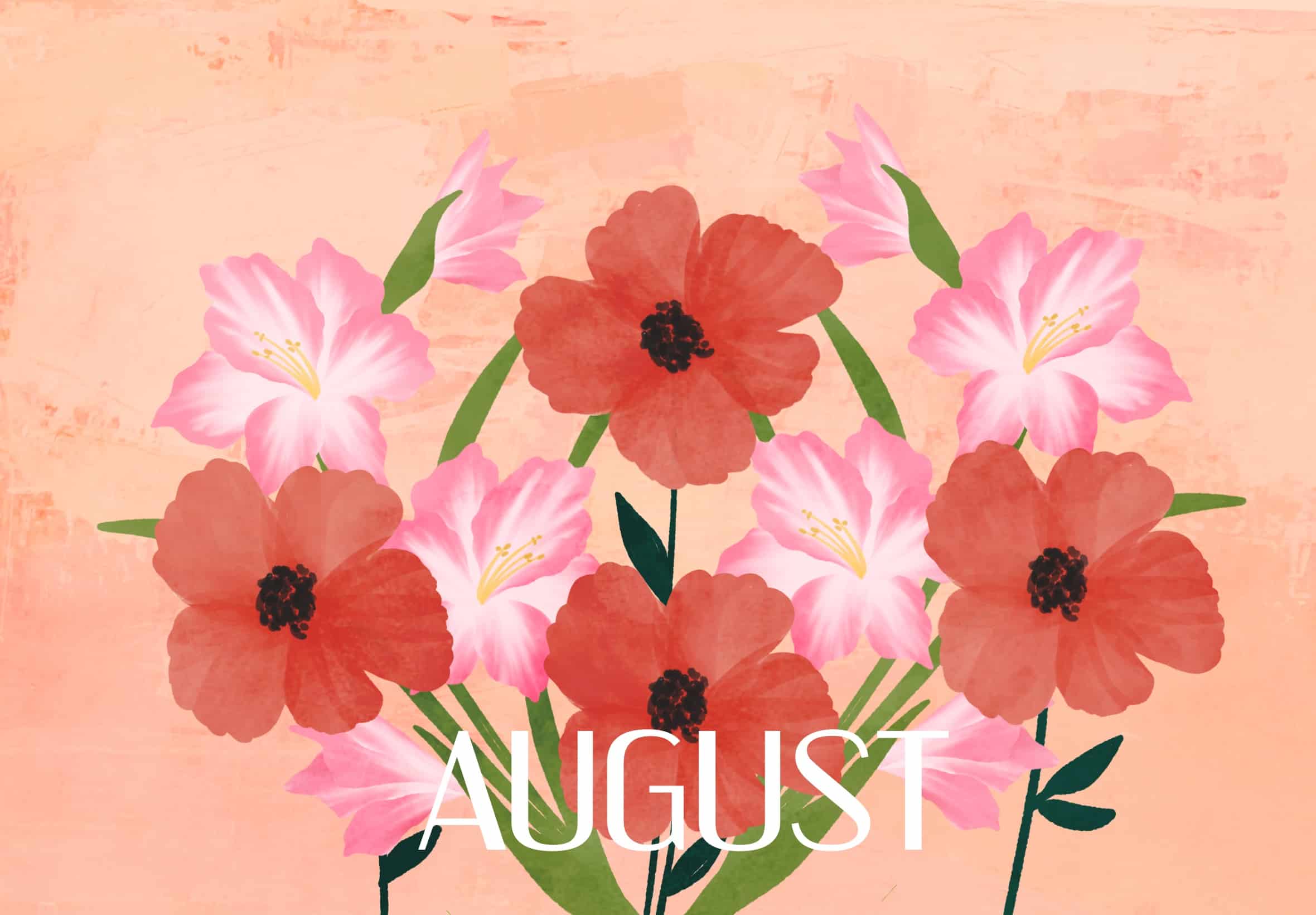 August Birth Month Flowers - Gladiolus and Poppy