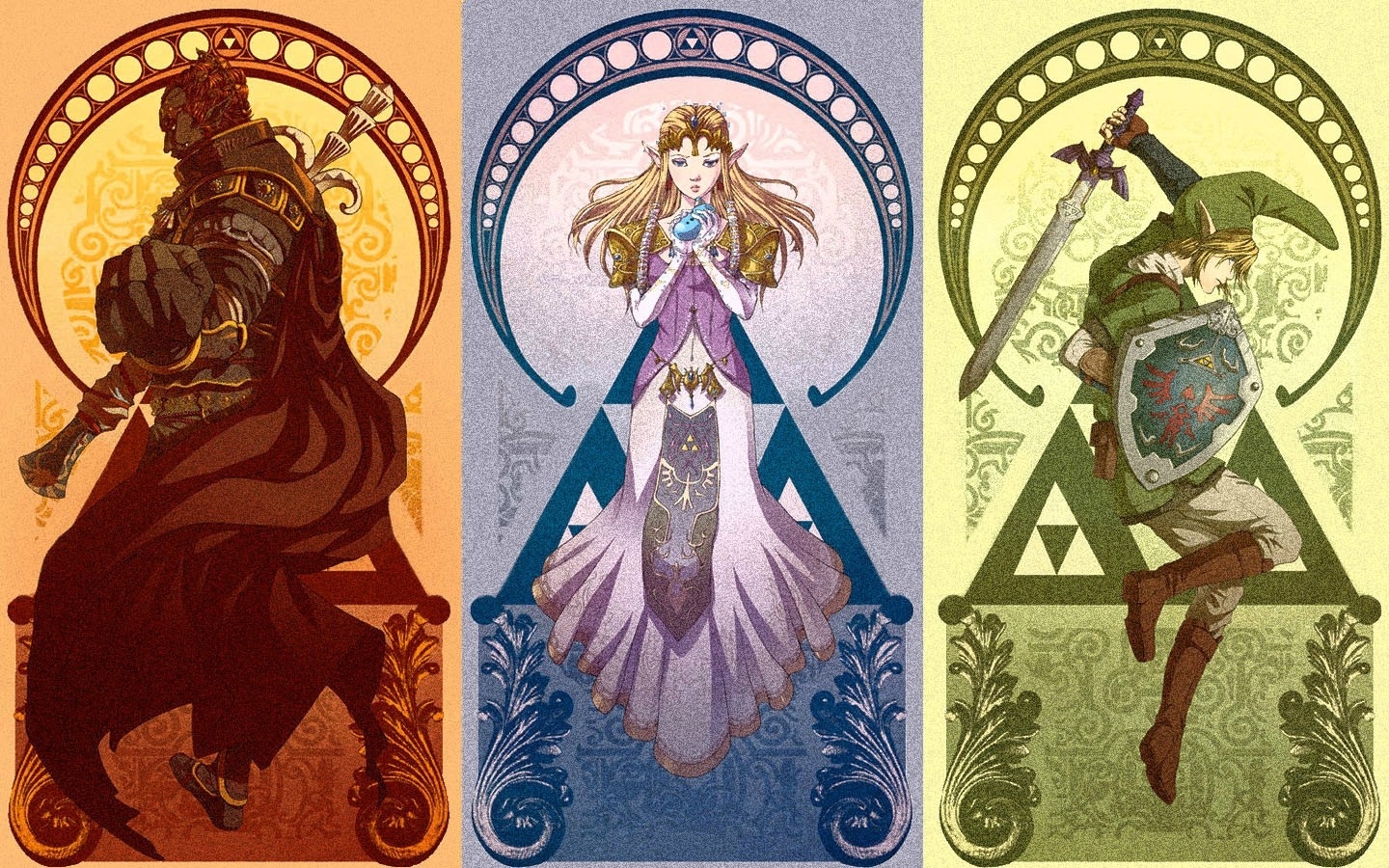 Link, Zelda, and Ganon