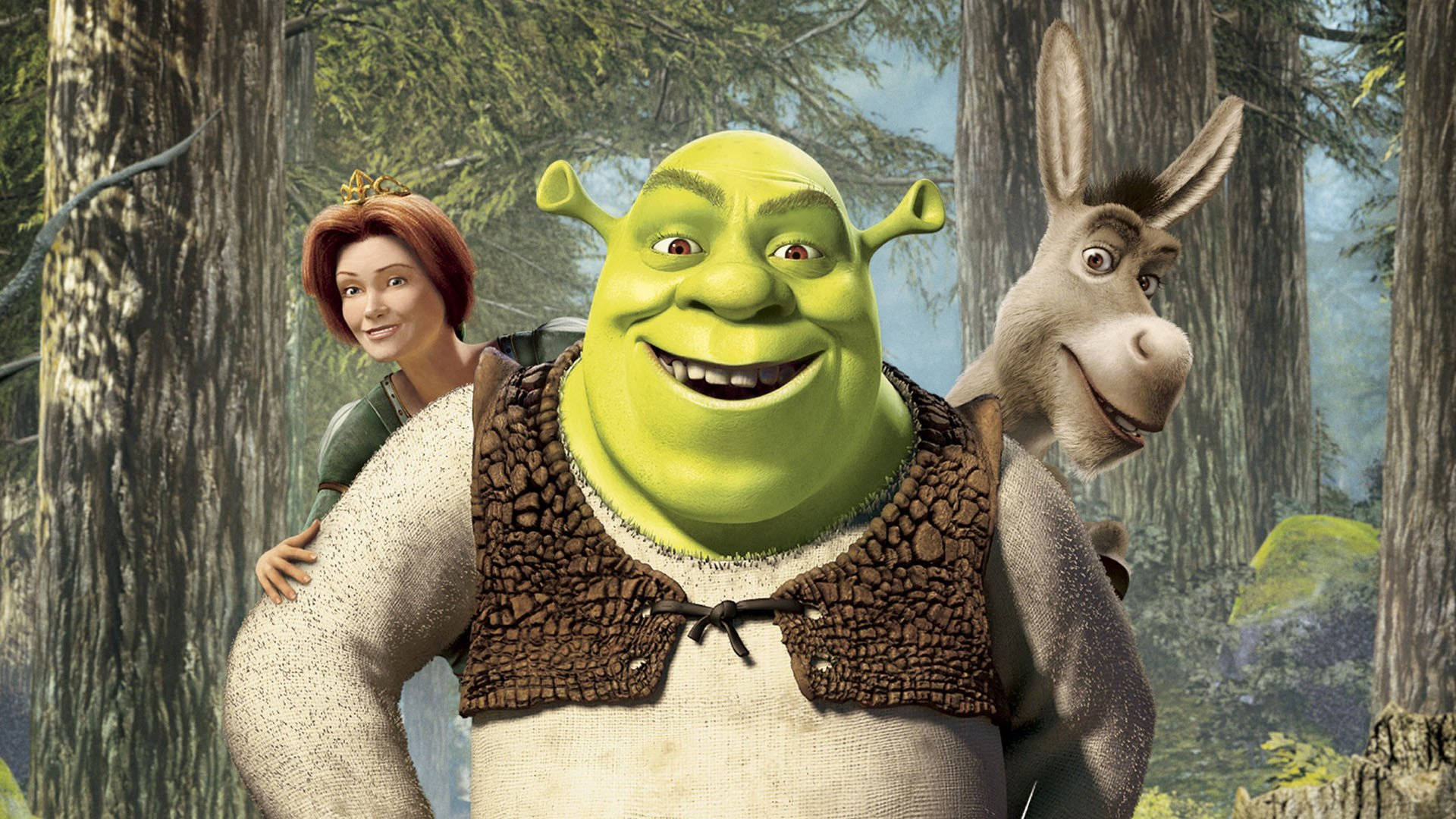 Shrek, Fiona, and Donkey