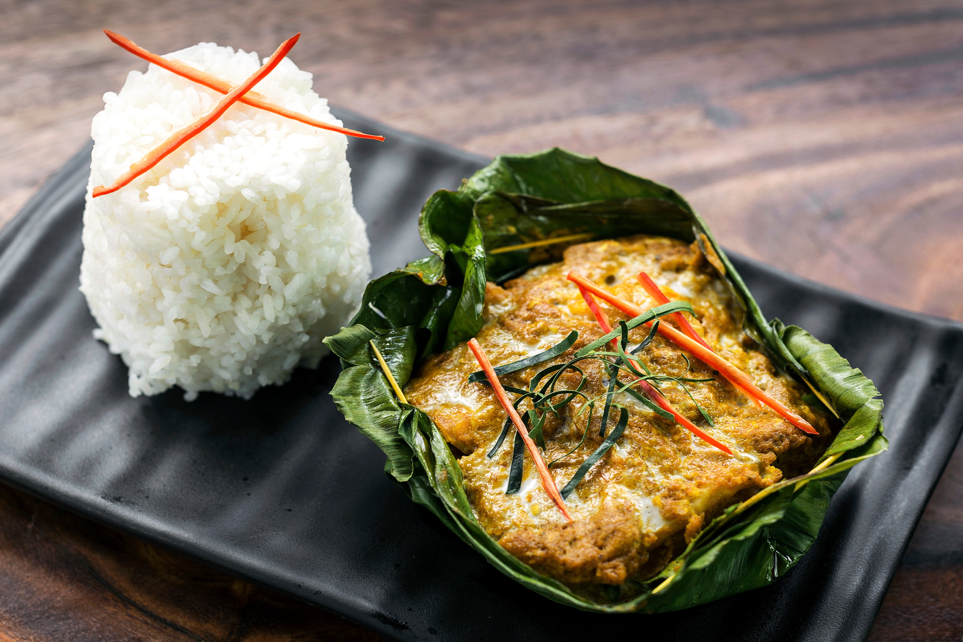 traditional Cambodian khmer fish amok curry