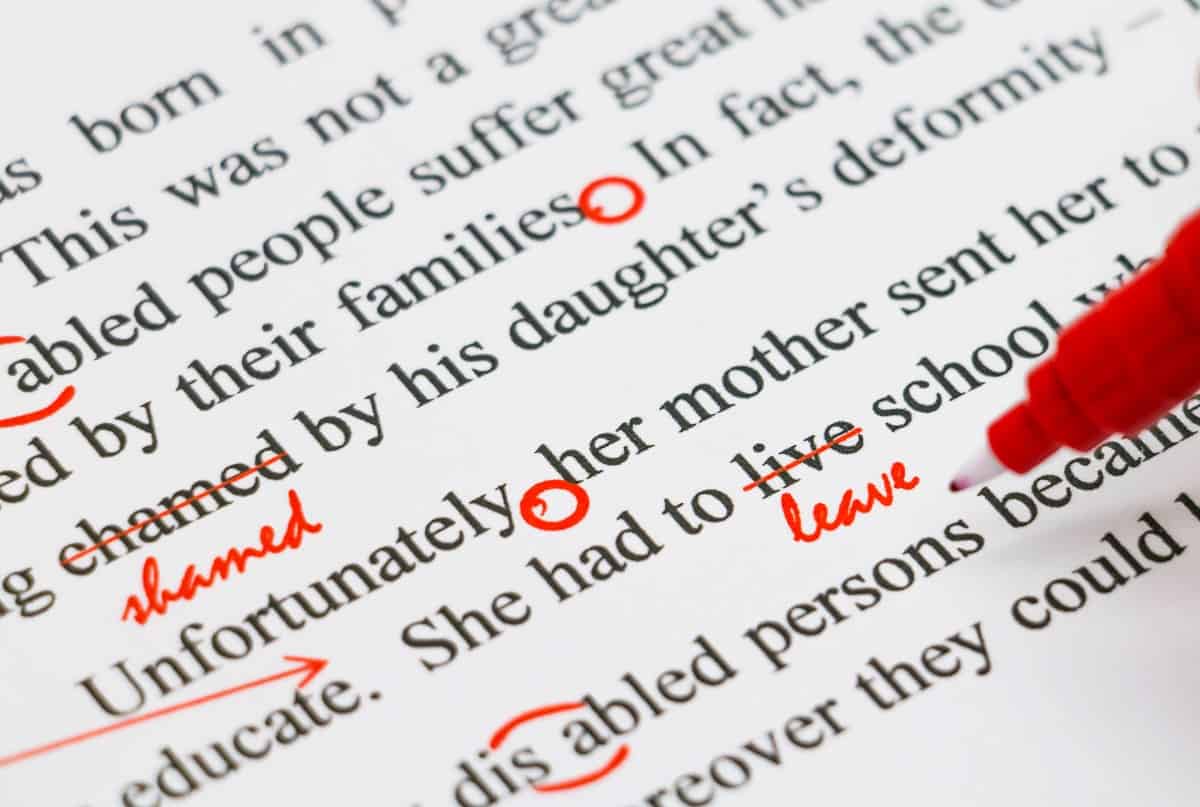 proofreading english document