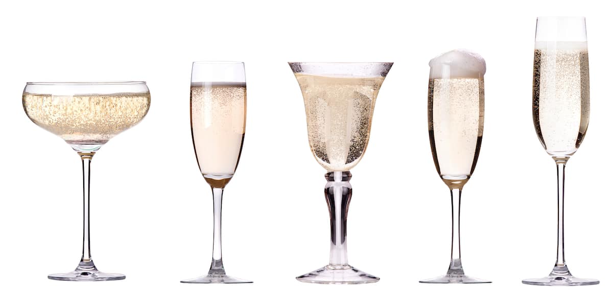 set of champagne glasses