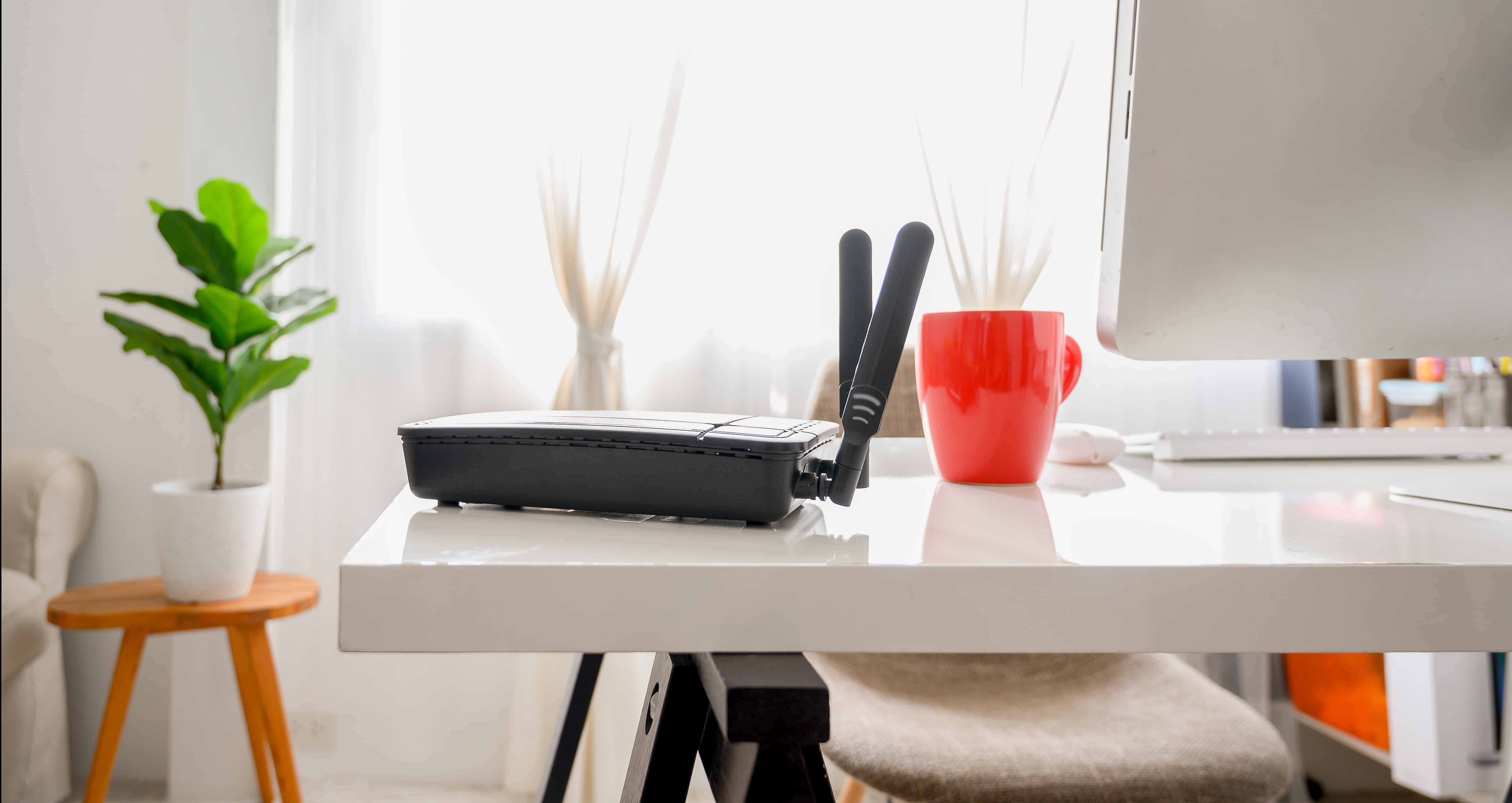 wireless router in living room