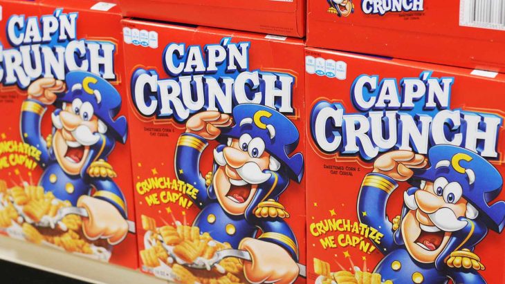 Captain Crunch cereal boxes