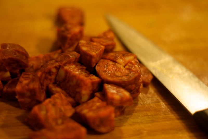 Chorizo with Knife