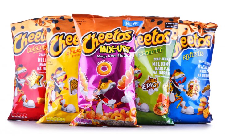 Packets of Cheetos cornmeal snacks