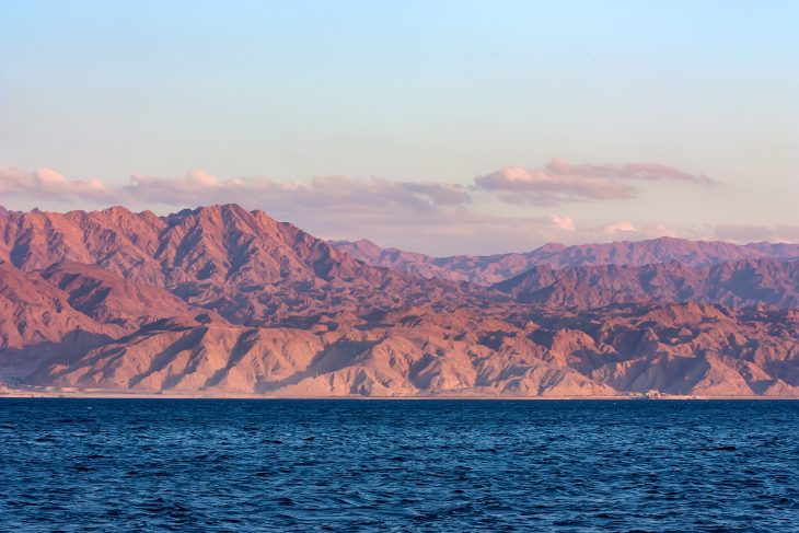 Red Sea rocky coastline in Saudi Arabia