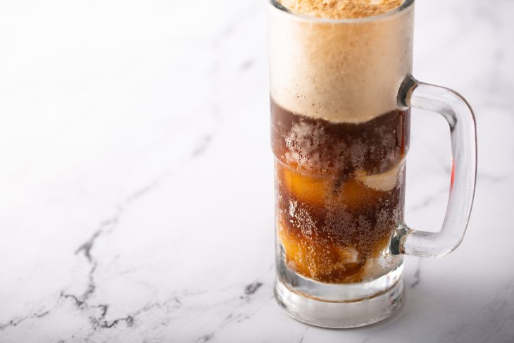 Root beer or float in a large mug