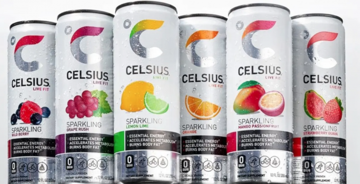 various flavos and varieties of Celcius energy drink