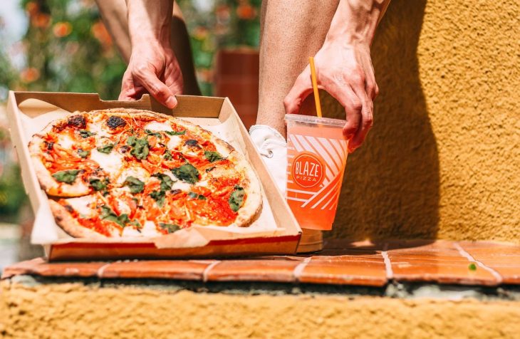 blaze pizza and drink