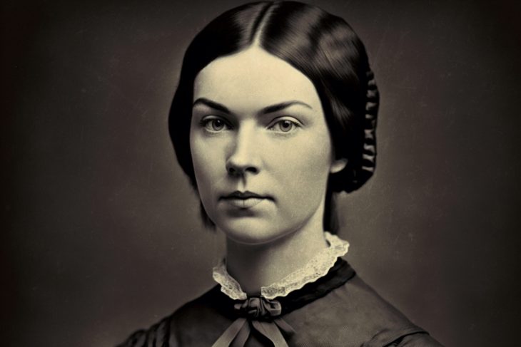 Emily Dickinson grey scale portrait