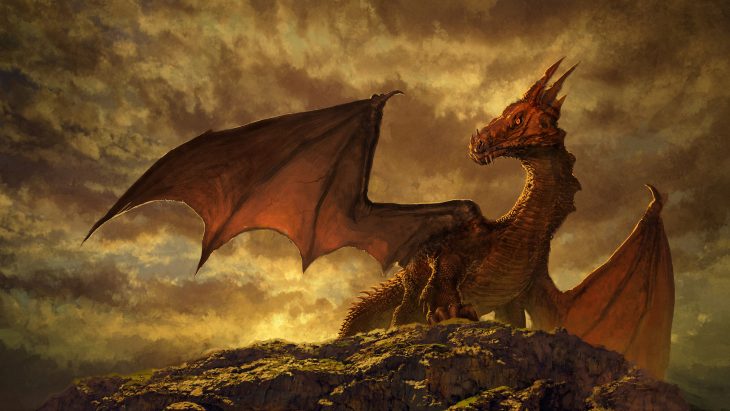 fantasy red dragon art