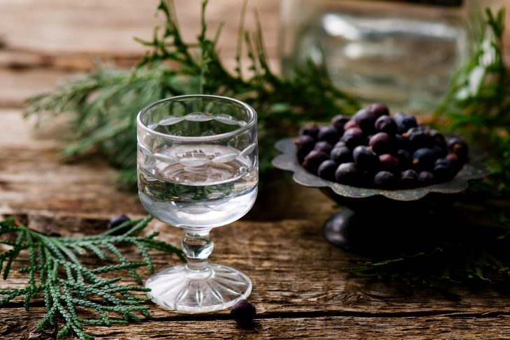 gin in a glass shot glass