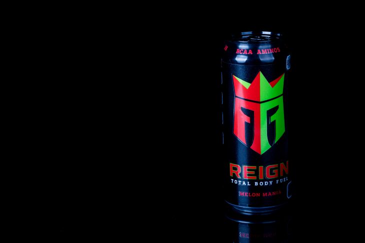 Canned Caffeinated Energy Drink Isolated On A Plain Background
