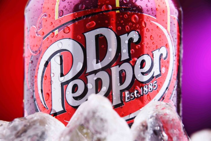 Can of carbonated soft drink Dr Pepper