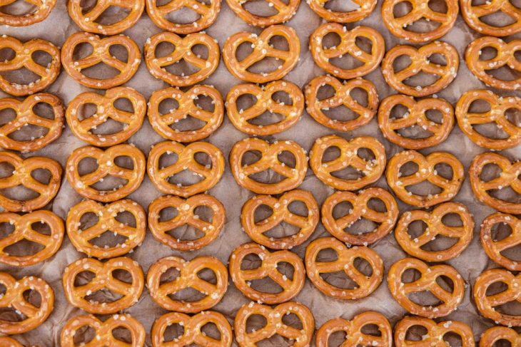 close up of bakery, pretzel