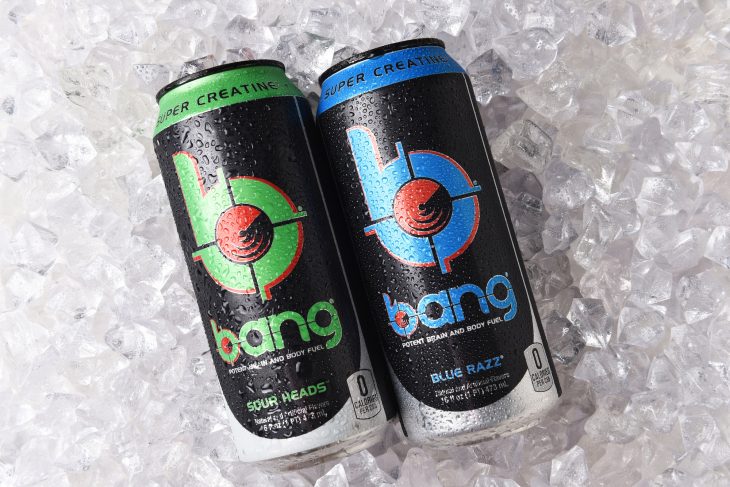 Two cans of Bang Energy Drink