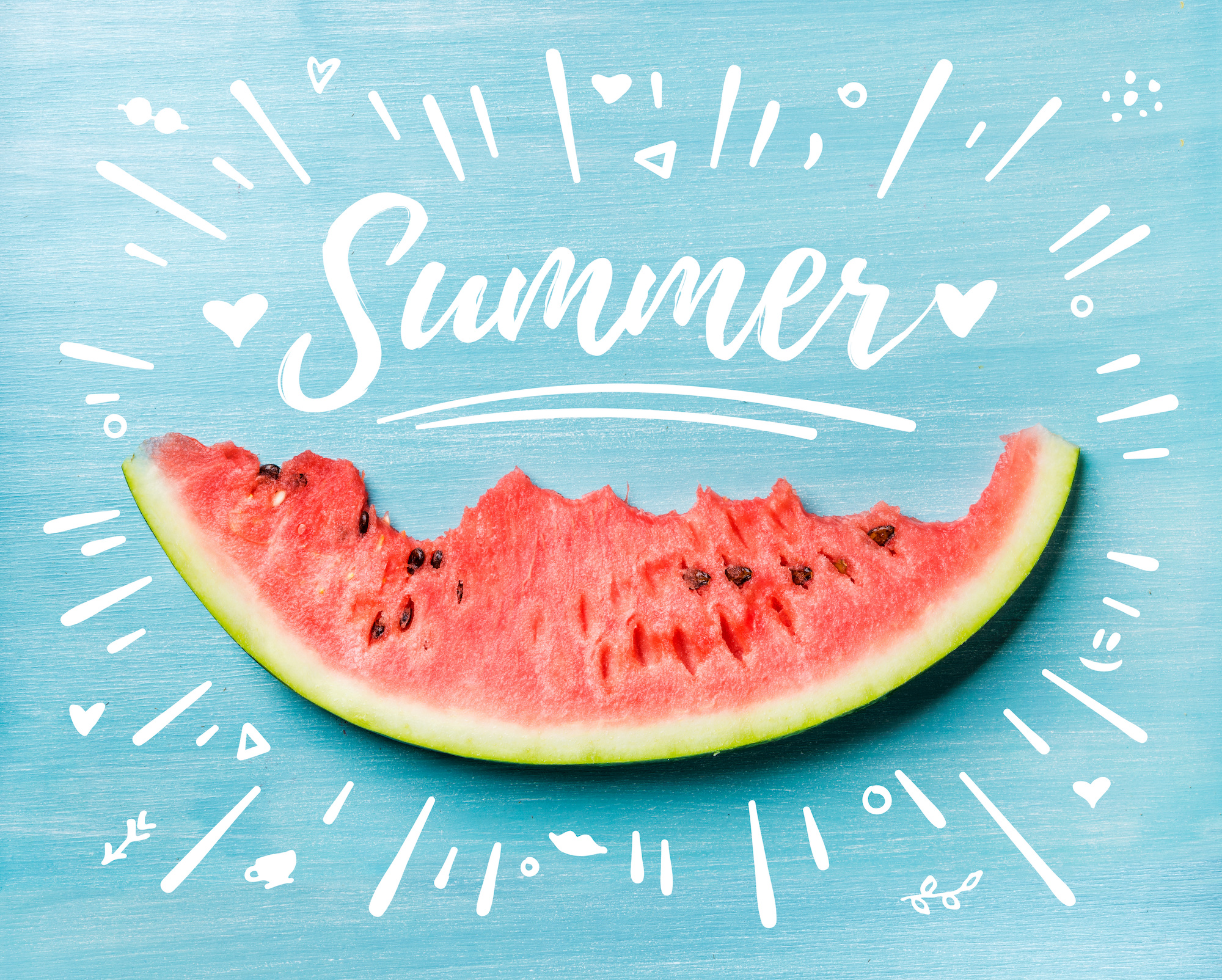 Summer concept illustration. Slice of watermelon
