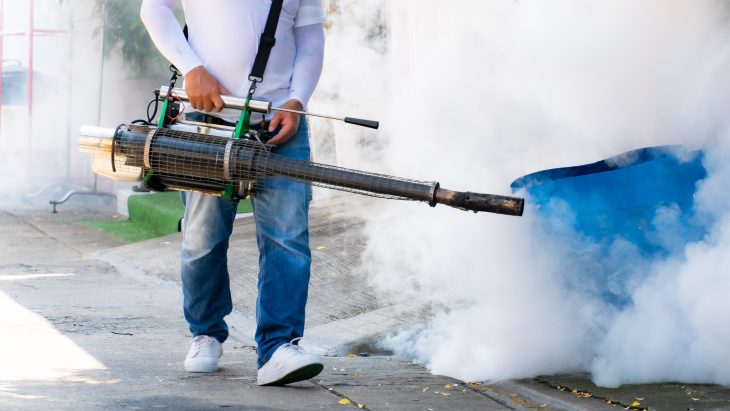 Mosquito fumigation in the city