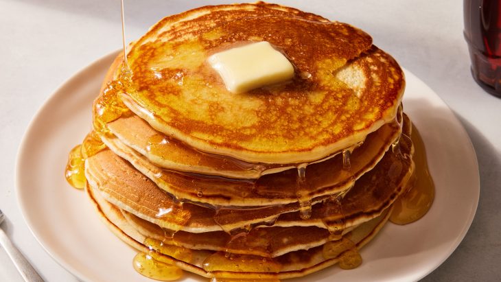 Homemade pancake stack with butter