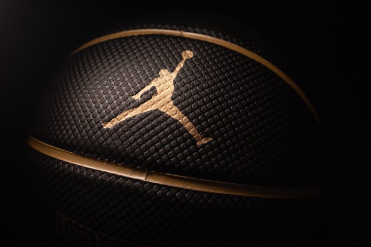 Jordan logo on basketball