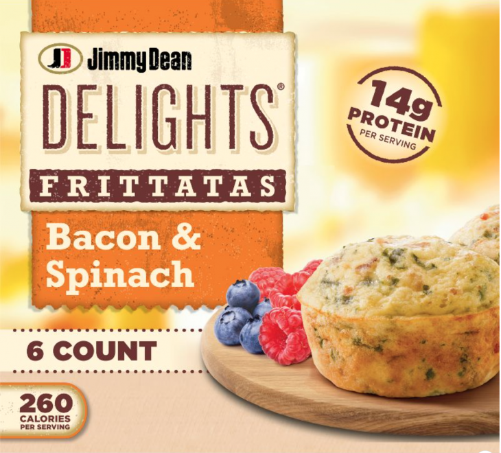 Jimmy Dean bacon and spinach frittata packaging