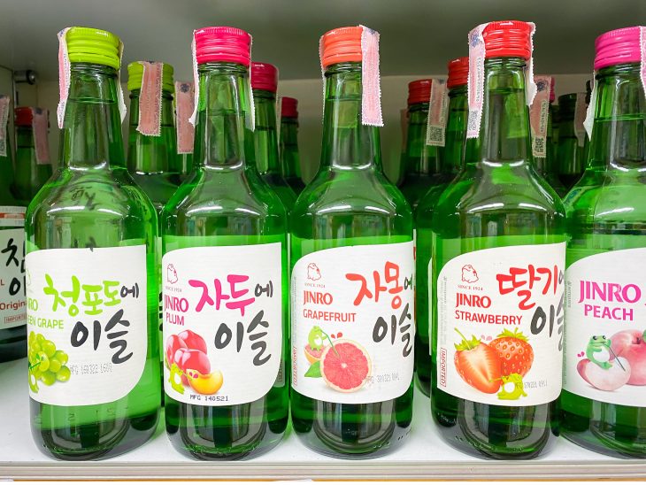 variety of soju flavors