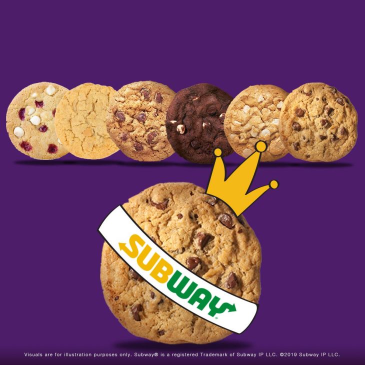 subway cookies purple background